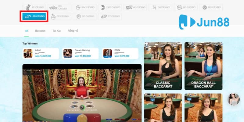 AB Casino Jun88: Khám phá sảnh cược đẳng cấp, đổi thưởng hấp dẫn